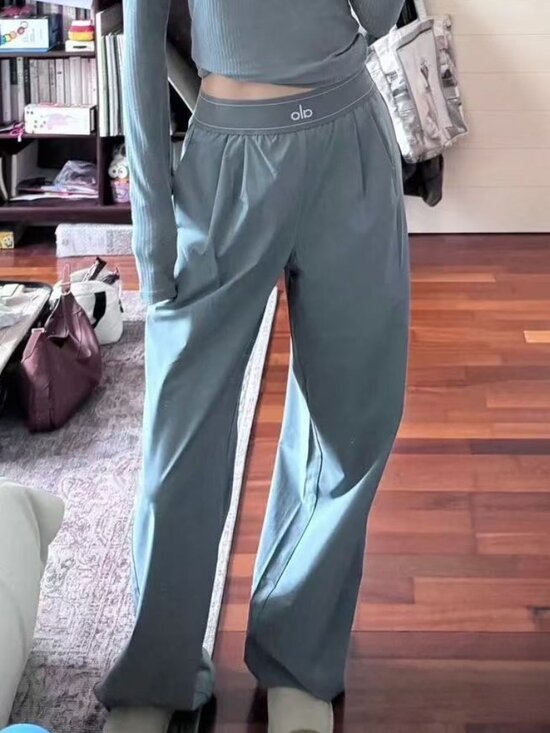 ALO Yoga Pants - ALO Yoga Suit Up Trouser 💋Steel Grey (Regular)30 inches in length